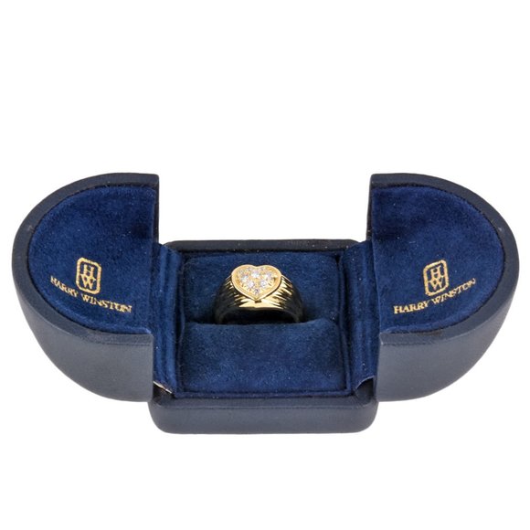 Harry Winston HARRY WINSTON Heart Pavé Ring Diamond Size 11 K18YG Women's - Picture 7 of 7